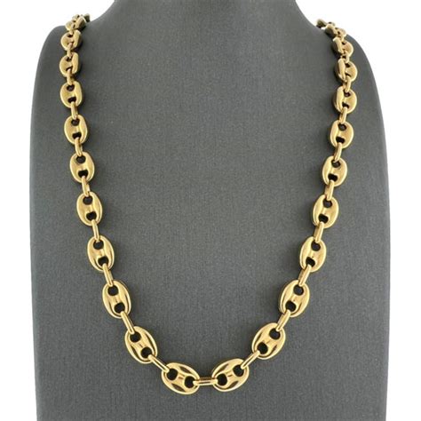 mens gold chains gucci|gucci 14k gold chain.